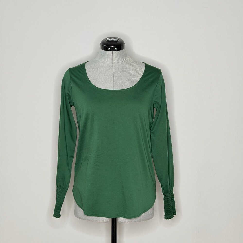 Ann Taylor Smocked Flare Cuff Scoop Neck Top - Size XSmall